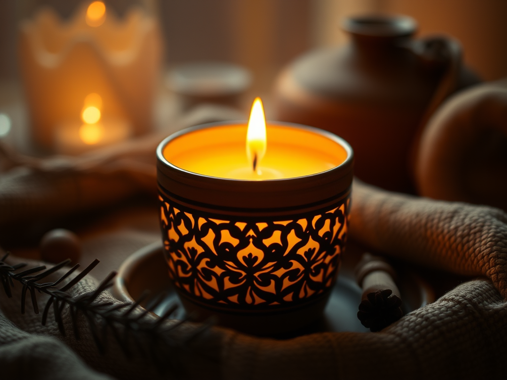 Bougie classique allumé