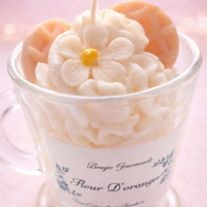 Bougie parfumée fleur d’oranger artisanale dans pot en verre