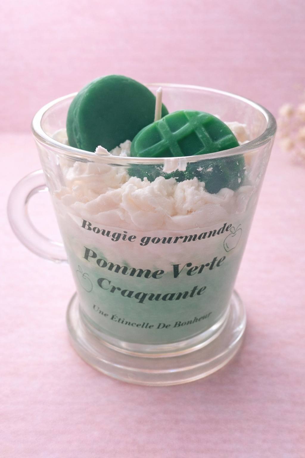 Bougie parfumée Pomme verte craquante – senteur fruitée
