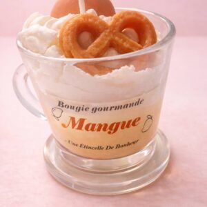 Bougie parfumée mangue artisanale dans pot en verre