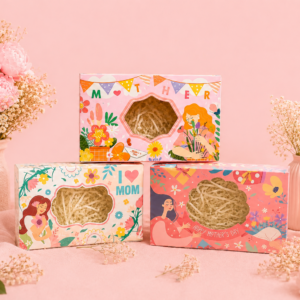Coffret Fête des mères composés de 2 mini fondants, une bougie et une tablette